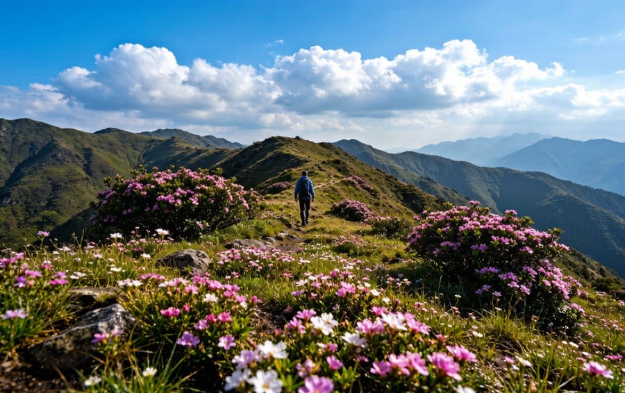 黔陶-高坡山脊穿越线：山脊杜鹃花海
