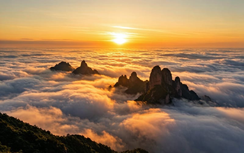 梵净山：冬季云海日出
